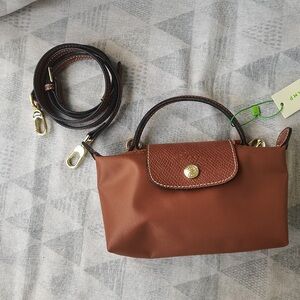 Longchamp Cognac Leather Tote Bag
